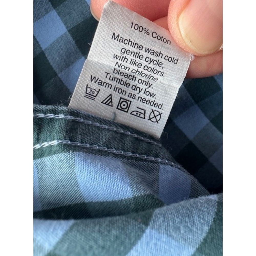 J Crew Quality Woven Shirts Mens MED Gingham Checkered Plaid Button Long Sleeve - Picture 8 of 9